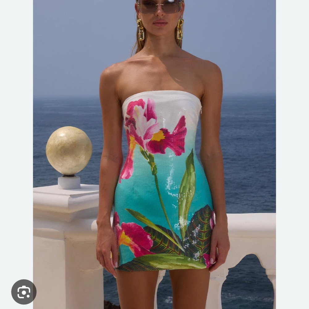 IBIZA MINI DRESS - NALANI PRINT
Runaway the the label floral sequin dress